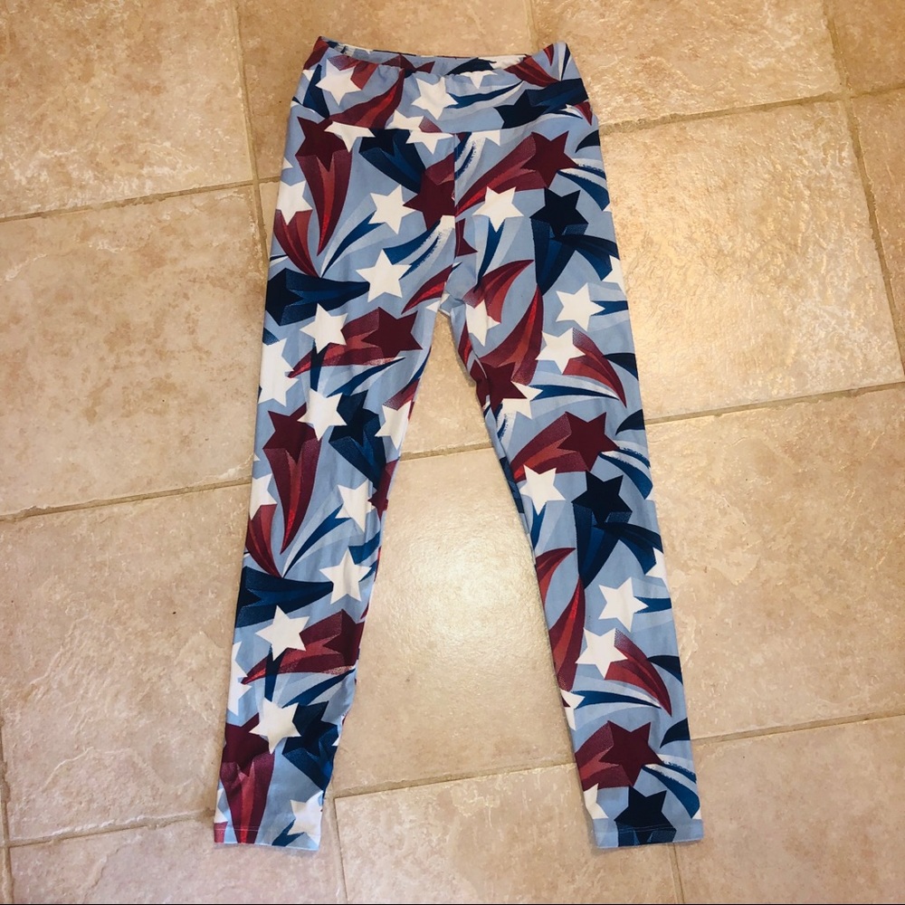 Lularoe Red White & Blue Star Leggings